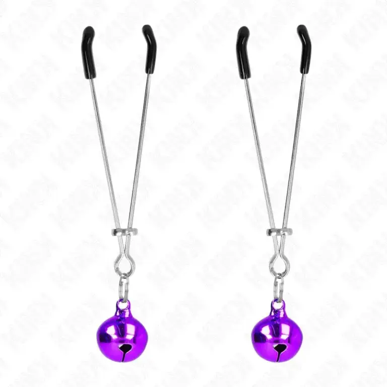 KINK - Pinzas para Pezones Finas con Cascabel Violeta 7 cm