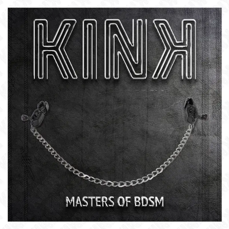 KINK - Pinzas para Pezones Planas Negro con Cadena Plateado 30 cm - Imagen 5