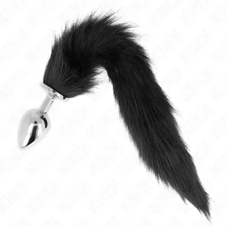 KINK - Plug Anal Talla L con Cola Sintética Negra 40 cm