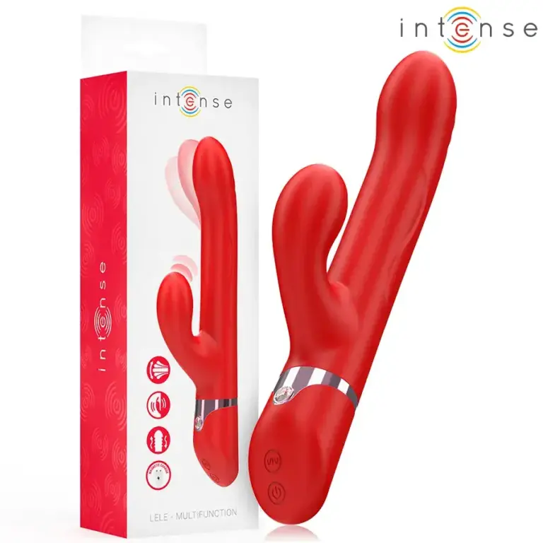 LELE - Vibrador Multifunción Rotatorio y Oscilante Rojo