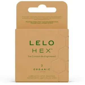 LELO HEX Organic - Preservativo de lujo ecológico en caja de 3 unidades