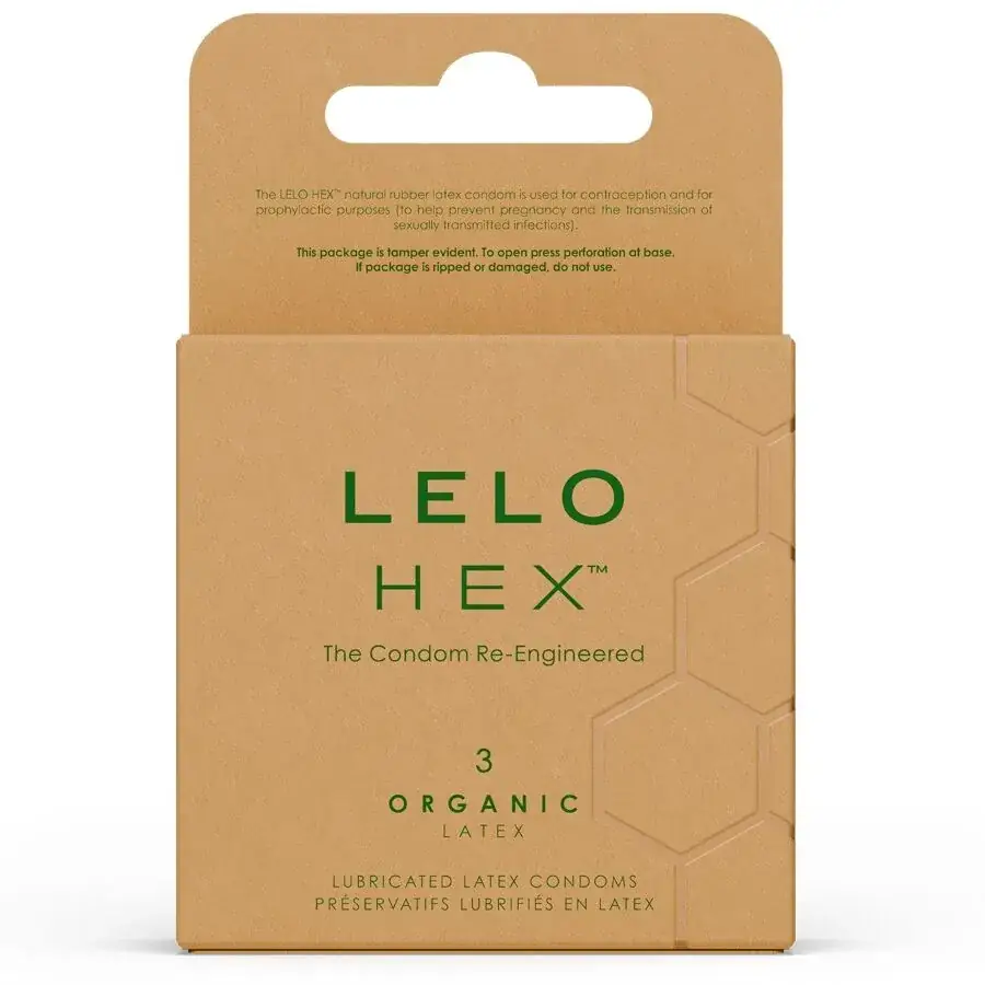 LELO HEX Organic - Preservativo de lujo ecológico en caja de 3 unidades