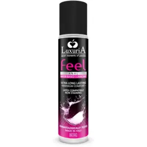 Luxuria Feel - Lubricante anal a base de agua 60 ml para momentos íntimos