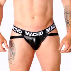 MACHO - MX25NC Jock Cuero Negro M para la Pasión Desatada