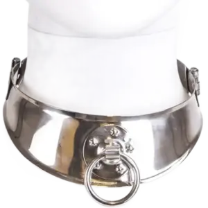 Metal Hard - Collar Restringidor con Anilla para BDSM y Juegos Fetiches