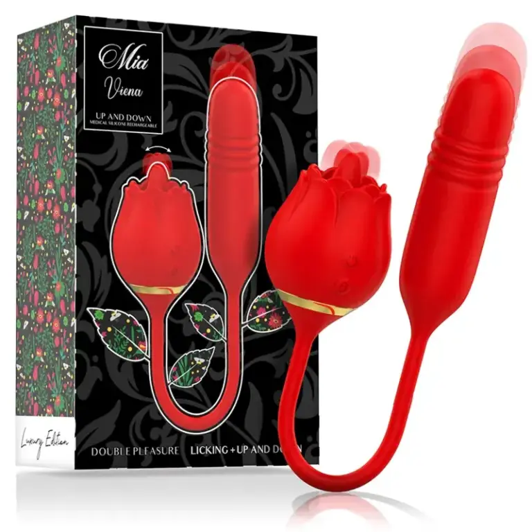MIA - Vibrador Doble Placer con Licking y Movimiento Vertical