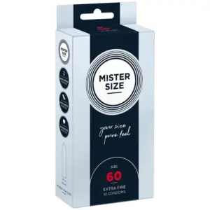 MISTER SIZE - Preservativos XL 60 mm Premium para Placer