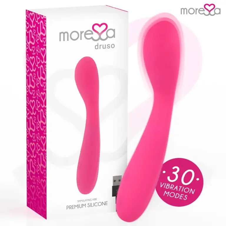 MORESSA - Druso Masajeador Duo Punto G y Suero Pélvico Premium Silicone Recargable