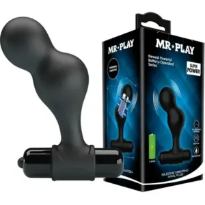 MR PLAY - Plug Anal Vibrador de Silicona Negro