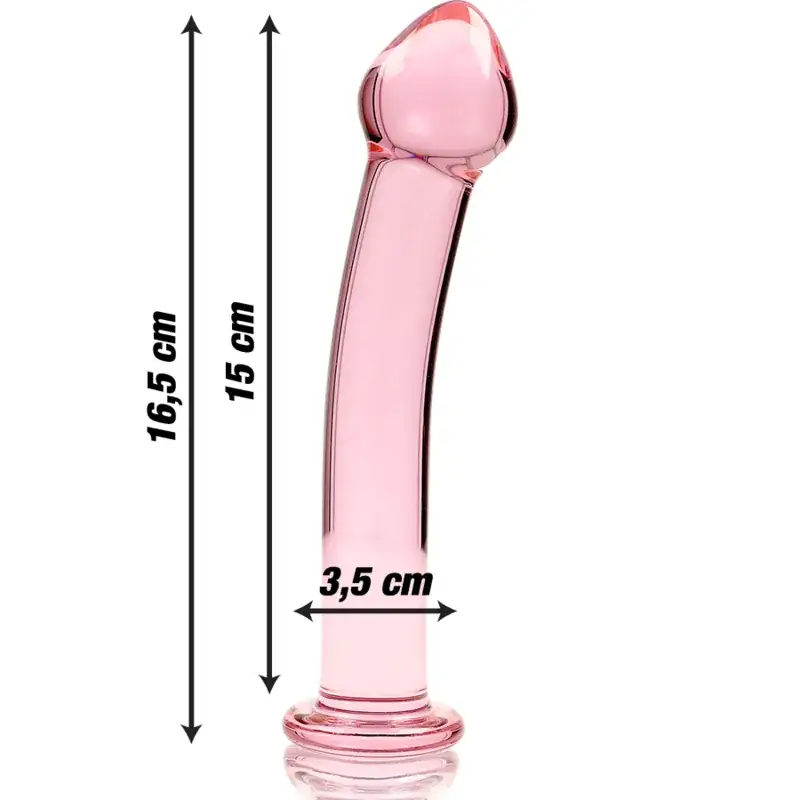 Nebula Series by Ibiza - Modelo 11 Dildo Cristal Rosa 16 cm - 3 cm - Imagen 3