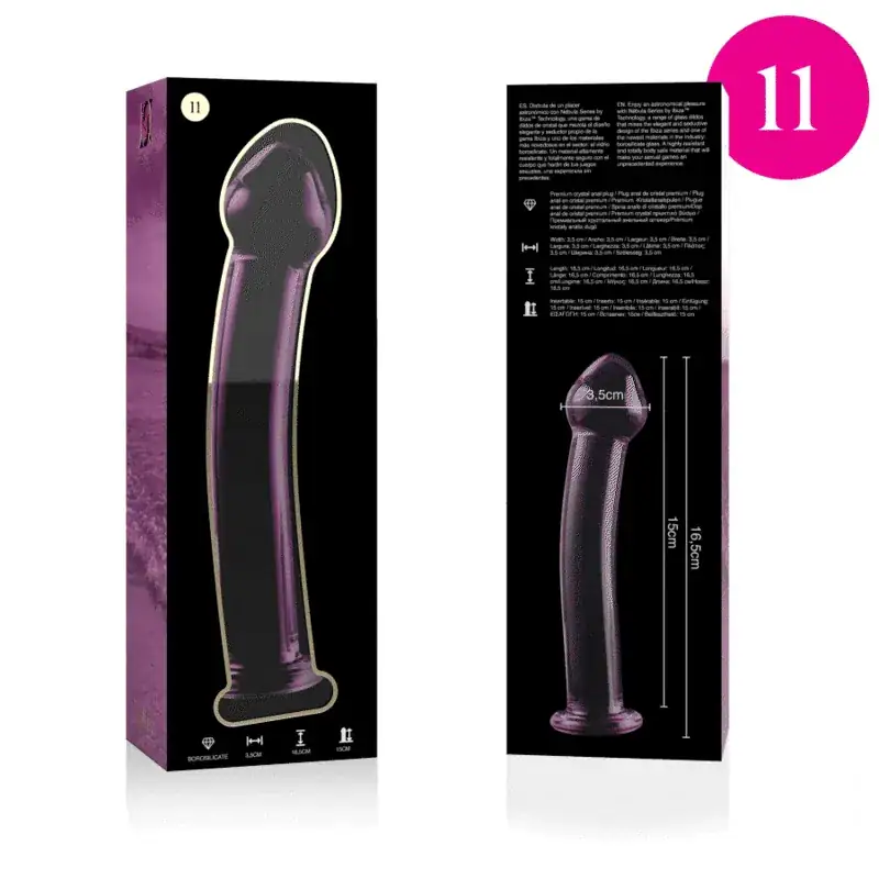 Nebula Series by Ibiza - Modelo 11 Dildo Cristal Rosa 16 cm - 3 cm - Imagen 4