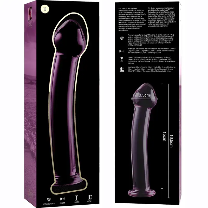 Nebula Series by Ibiza - Modelo 11 Dildo Cristal Rosa 16 cm - 3 cm - Imagen 6
