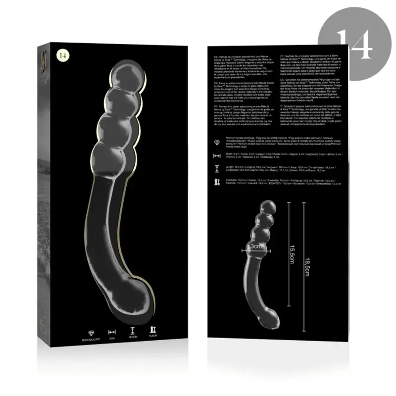 Nebula Series - Dildo Cristal Transparente 18.5 cm - Imagen 4