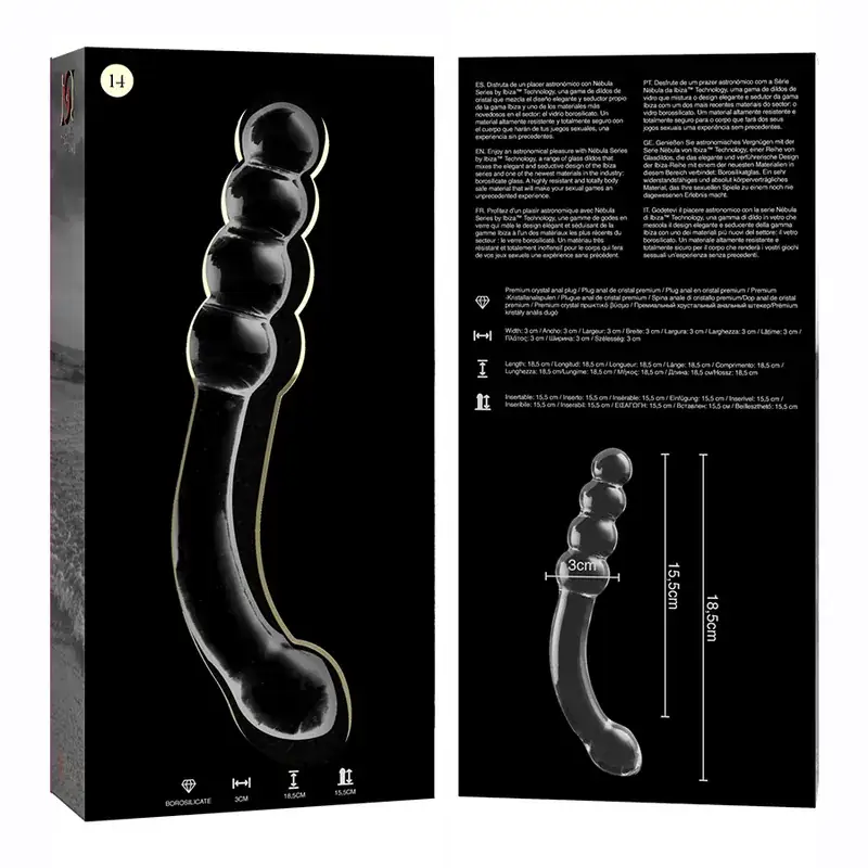 Nebula Series - Dildo Cristal Transparente 18.5 cm - Imagen 6