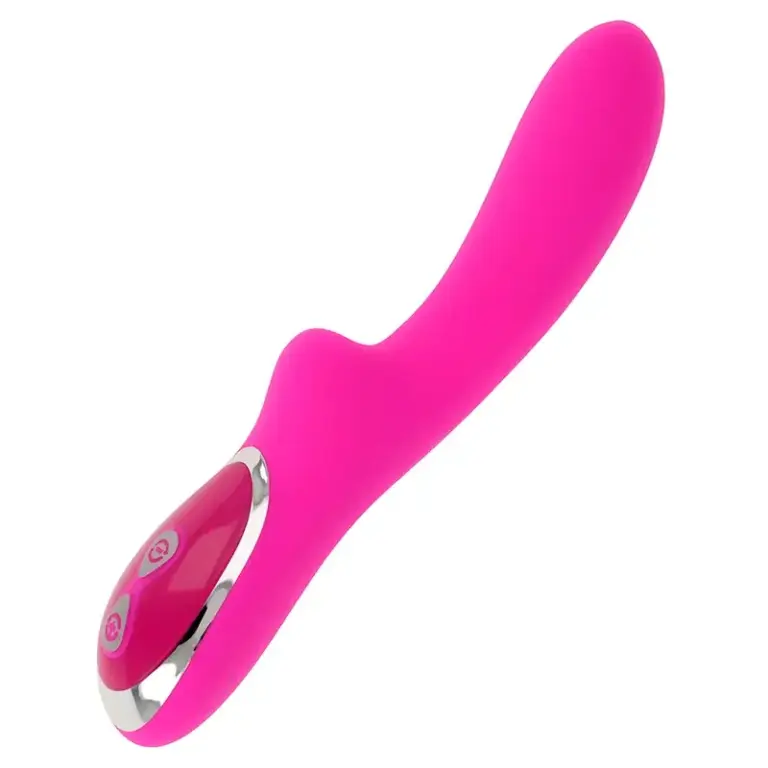 OHMAMA - Vibrador recargable USB con 10 velocidades y diseño curvado rosa