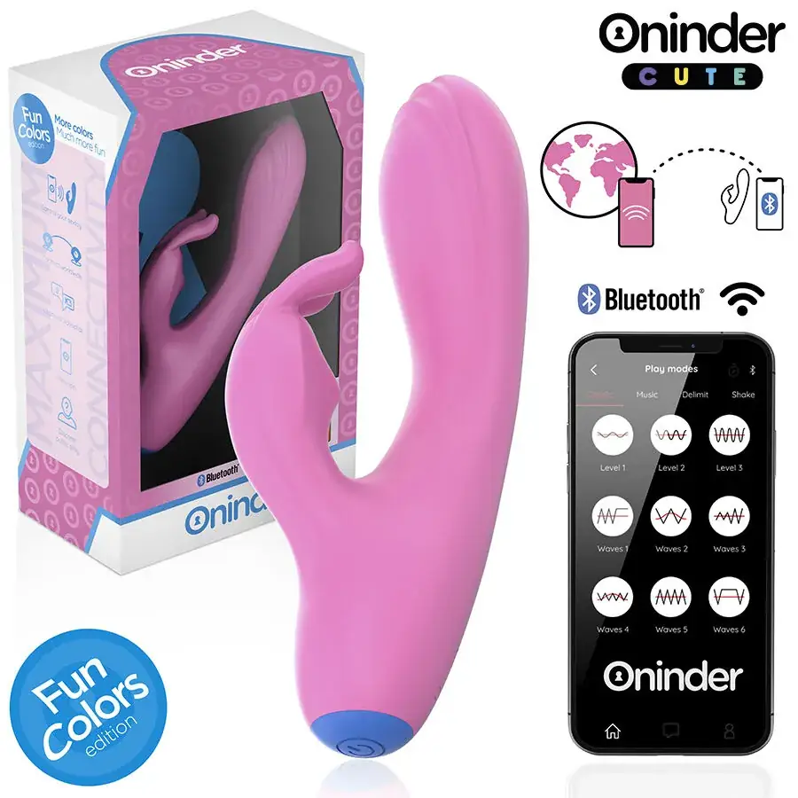 ONINDER CUTE - Vibrador Rabbit con Estimulador Clitoriano y App Gratuita