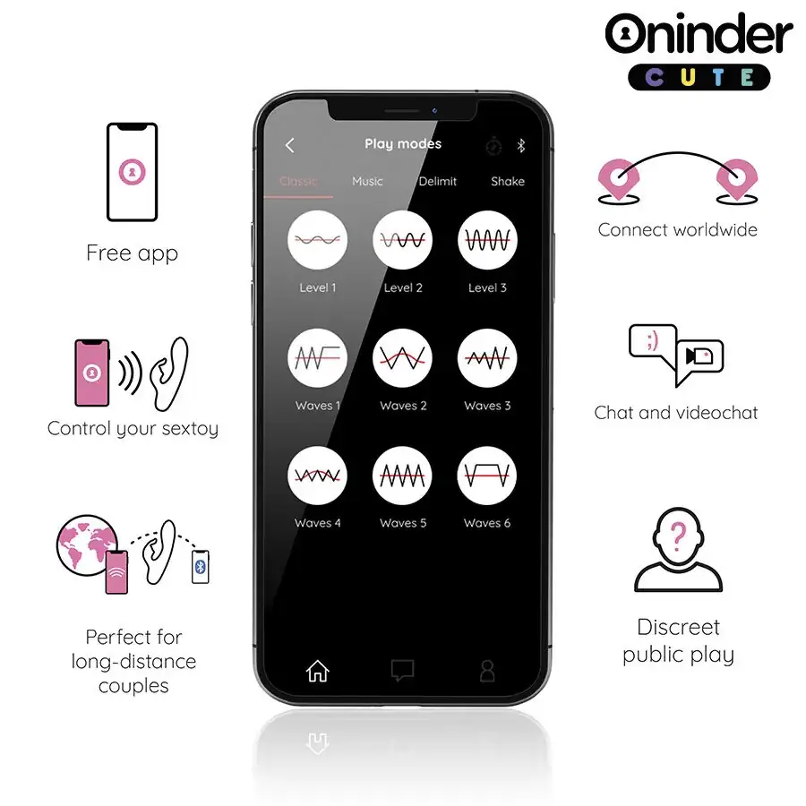 ONINDER CUTE - Vibrador Rabbit con Estimulador Clitoriano y App Gratuita - Imagen 4