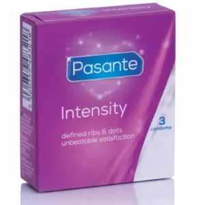 Pasante - Condones Ribs & Dots Intensity 3 unidades para mayor placer