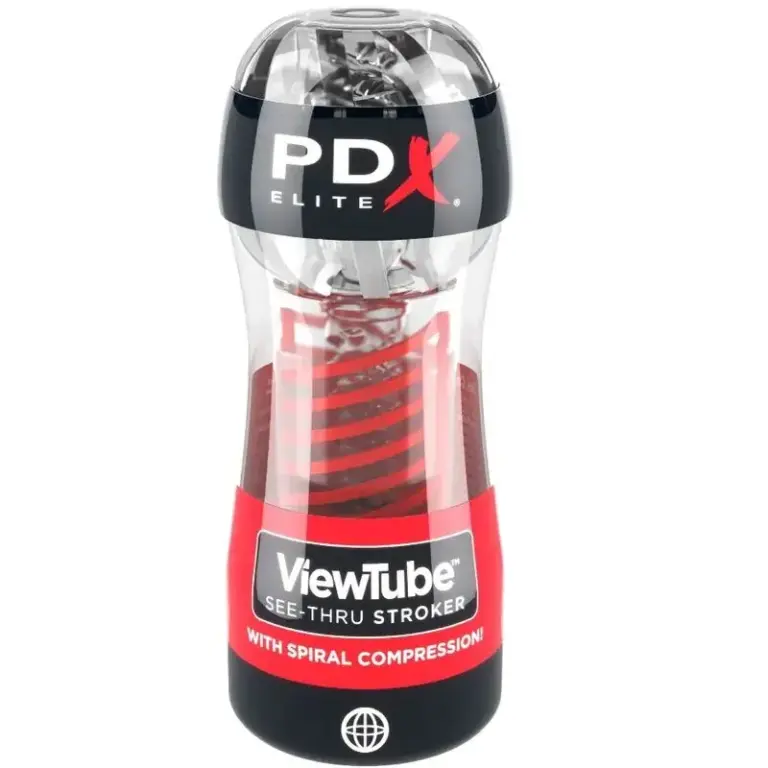 PDX ELITE - Masturbador Stroker ViewTube 2 Compresión Espiral Transparente