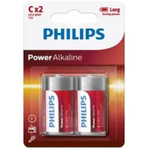 PHILIPS - Power Alkaline Pila C LR14 Blister*2 para Juguetes Eróticos y Más