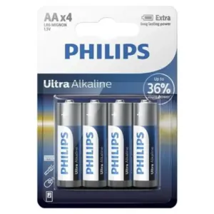 PHILIPS - Ultra Alkaline Pila AA LR6 Blister*4 para tus dispositivos