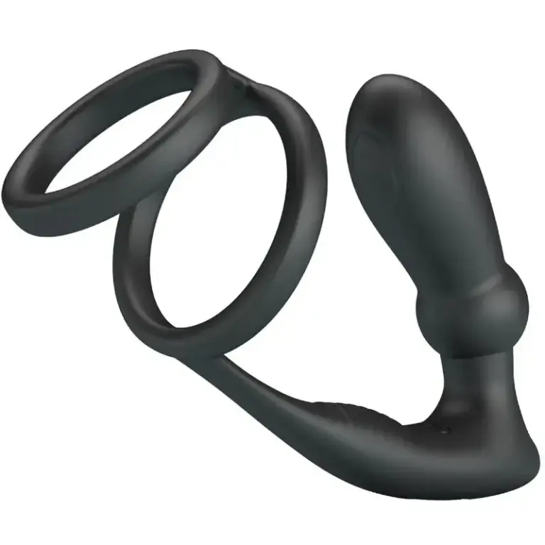 Pretty Love - Anillo pene y plug anal con vibraciones negras