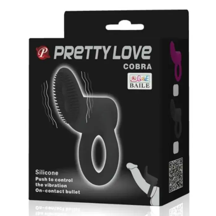 Pretty Love - Anillo Vibrador Cobra Negro - Imagen 7