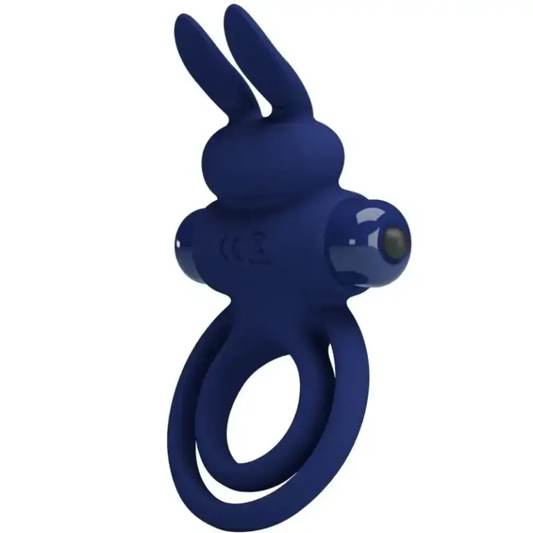 Pretty Love - Anillo vibrador rabbit azul para el placer compartido