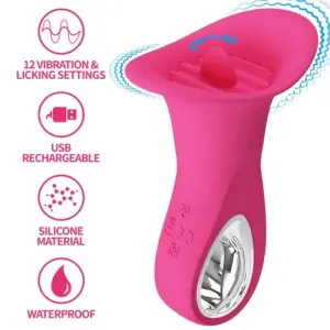 Pretty Love - Vibrador oral con lengua vibradora rosa