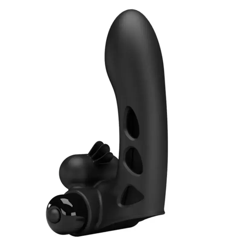 Pretty Love - Funda de dedo vibrador negro para placer instantáneo - Imagen 2