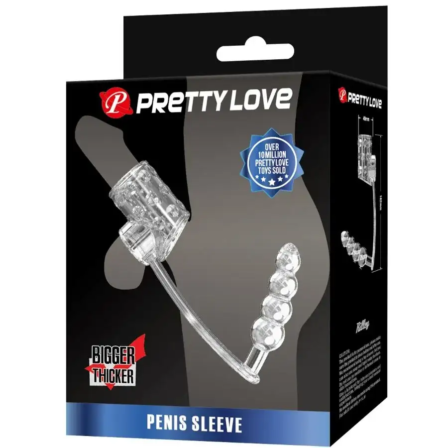 Pretty Love - Funda para pene con plug anal transparente - Imagen 6
