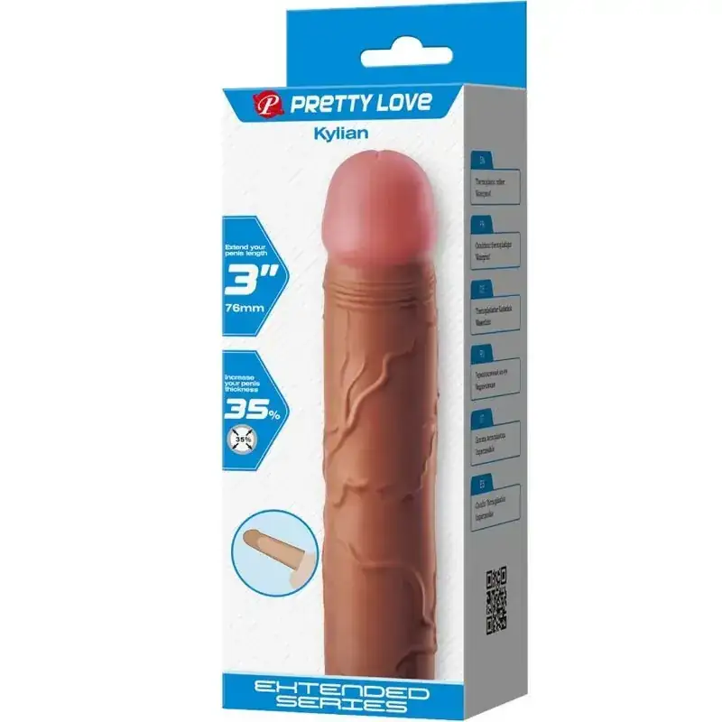 Pretty Love - Kylian Funda para Pene con Extensión de 7.6 cm Mulato - Imagen 7