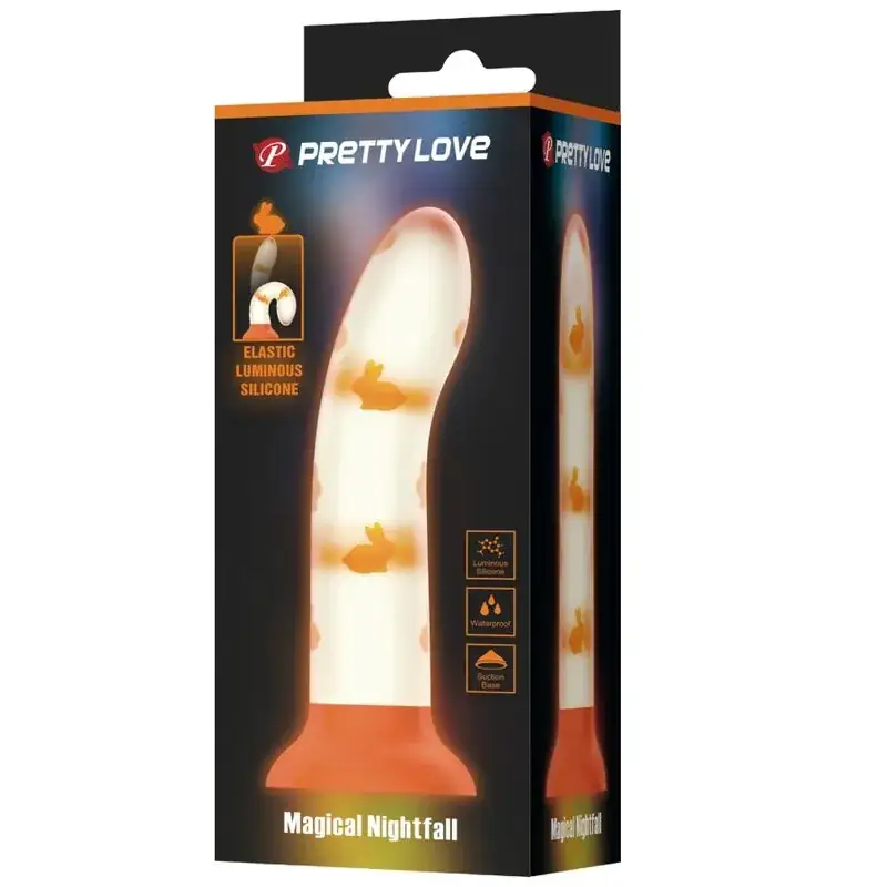Pretty Love - Magical Nightfall Dildo Sin Vibración Luminosa Naranja - Imagen 4