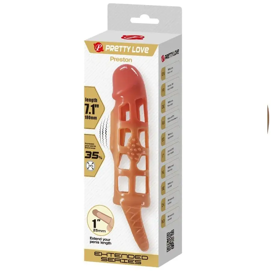 Pretty Love - Preston Funda para Pene con Vibración de 18 cm - Imagen 9