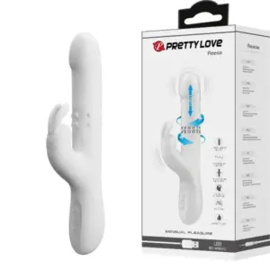 Pretty Love - Vibrador rabbit con rotación plateado