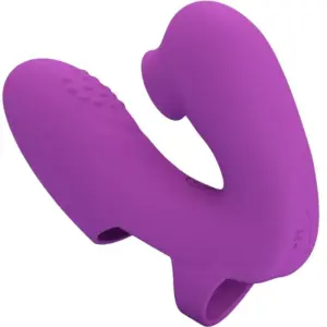Pretty Love - Vibrador de dedo con estimulador clítoris morado