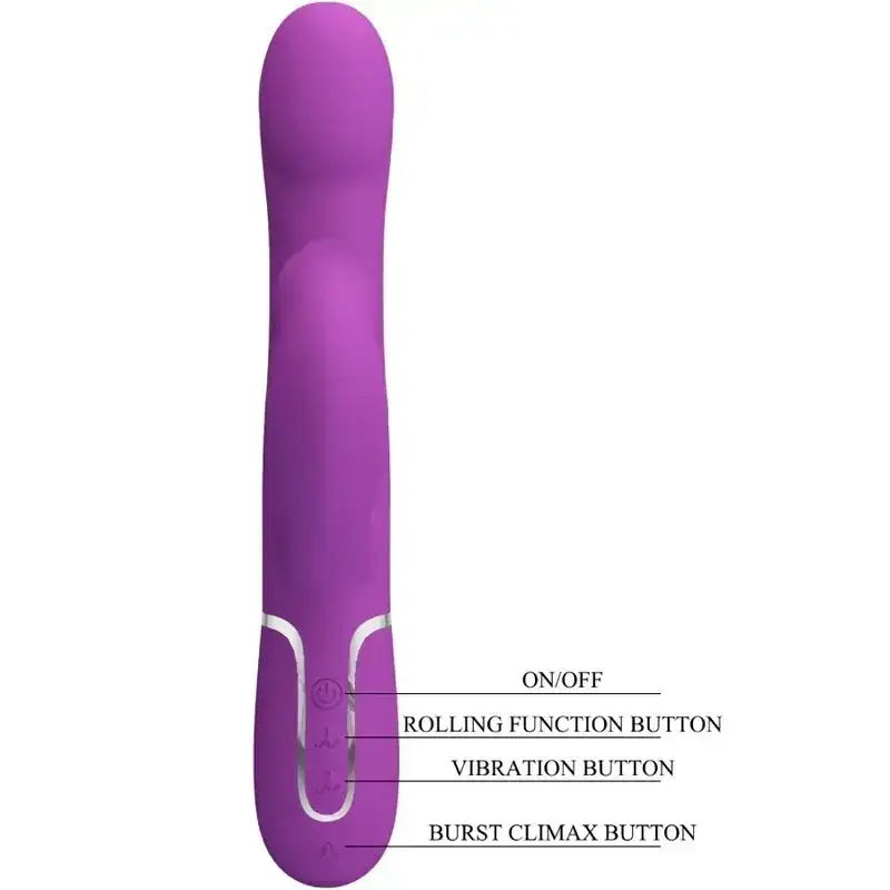 Pretty Love - Vibrador rabbit con licking morado - Imagen 4