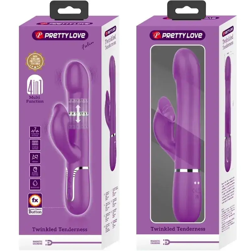 Pretty Love - Vibrador rabbit con licking morado - Imagen 6