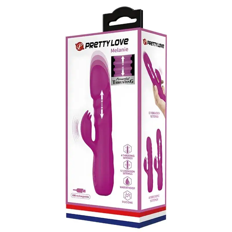 Pretty Love - Vibrador rabbit con licking morado - Imagen 8