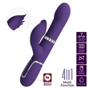 Pretty Love - Vibrador rabbit con perlas morado