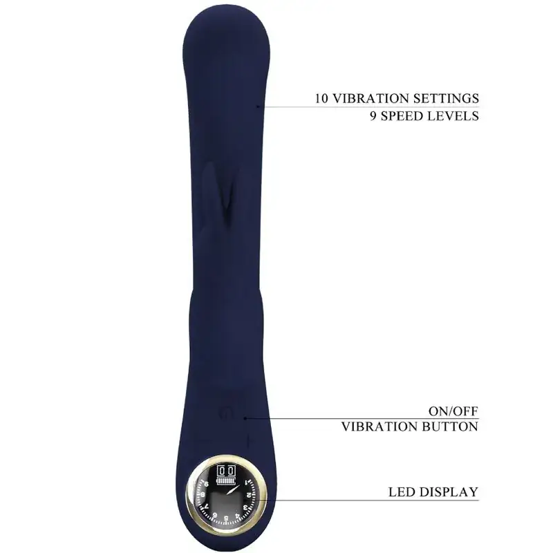 Pretty Love - Vibrador rabbit con punto G azul - Imagen 8
