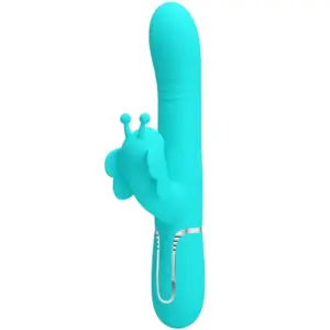 Pretty Love - Vibrador Rabbit Multifunción 4 en 1 Mariposa Verde Agua