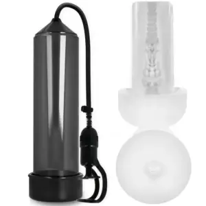 PUMP ADDICTED - Bomba Erección RX5 Black con Masturbador para Potenciar tu Placer
