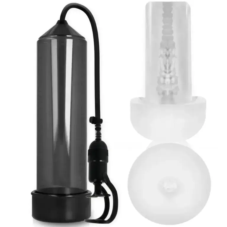 PUMP ADDICTED - Bomba Erección RX5 Black con Masturbador para Potenciar tu Placer