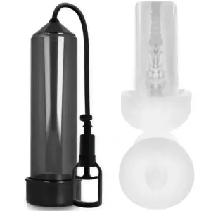 PUMP ADDICTED - Bomba Erección RX7 Negro con Masturbador: Mejora tu Rendimiento Sexual