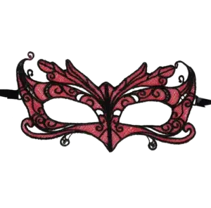 Queen Lingerie - Antifaz de encaje detalles rojo