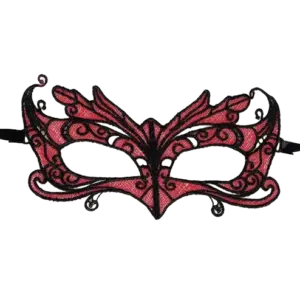 Queen Lingerie - Antifaz de encaje detalles rojo