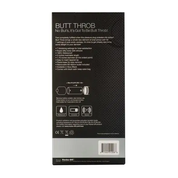 ROCKS-OFF - Butt Throb Estimulador del Punto P 7 Velocidades Negro - Imagen 3