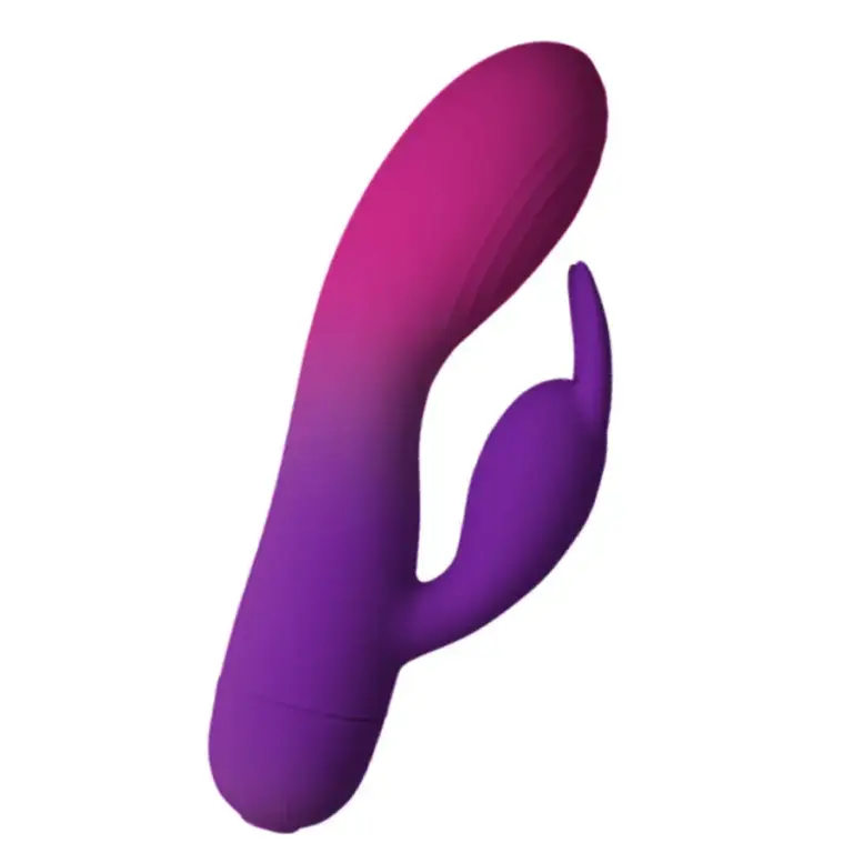 Glo-Girl - Vibrador rabbit morado con doble motor para placer intenso