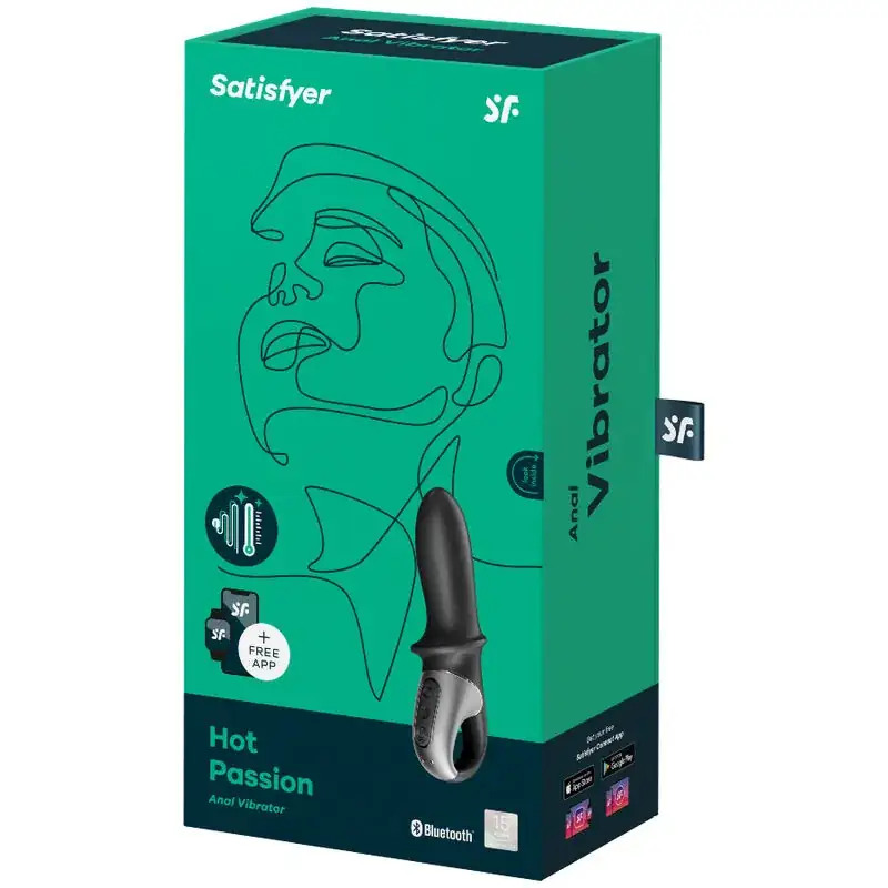 Satisfyer - Hot Passion Vibrador Anal App Negro - Imagen 4
